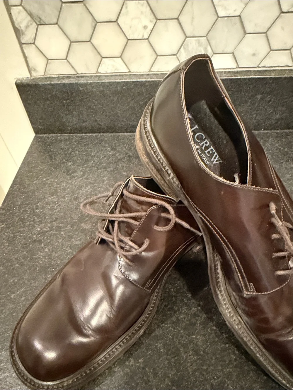 J. Crew Men's Dark Brown Leather Derby Dress Shoe